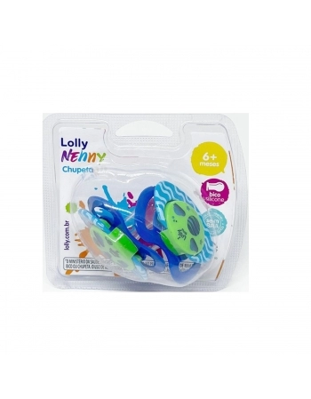CHUPETA LOLLY 4912 VIVA SILICONE REDONDA T2 BLISTER C/02UN AZUL