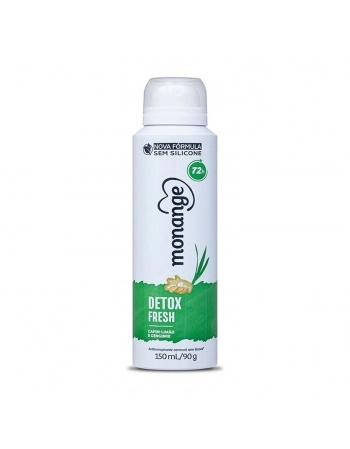 DESODORANTE AEROSOL MONANGE FEMNINO 150ML DETOX FRESH