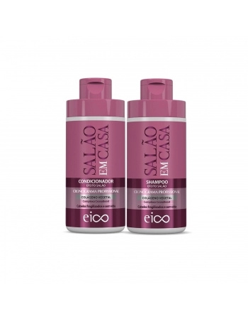 KIT SHAMPOO + CONDICIONADOR EICO 800/750ML SALAO EM CASA CRONOGRAMA PROFISSIONAL