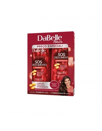 KIT SHAMPOO + CONDICIONADOR DABELLE 250/175ML SOS CRESCIMENTO