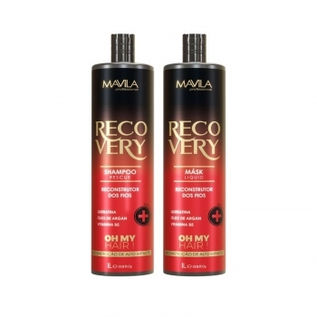 KIT SHAMPOO + MASCARA LIQUIDA MAVILA PROFISSIONAL 1L RECOVERY