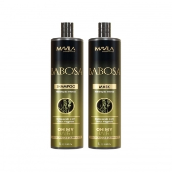 KIT SHAMPOO + MASCARA LIQUIDA MAVILA 1L BABOSA