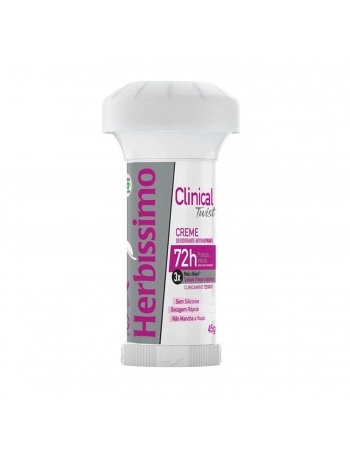 DESODORANTE EM CREME HERBISSIMO 45G TWIST CLINICAL ROSA