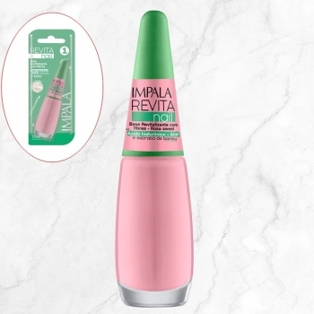 ESMALTE IMPALA BASE REVITANAIL COM FIBRAS ROSA SWEET COM BLISTER 890 ***