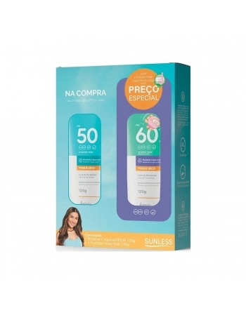 KIT PROTETOR SOLAR SUNLESS 120G FPS50 + KD FPS60