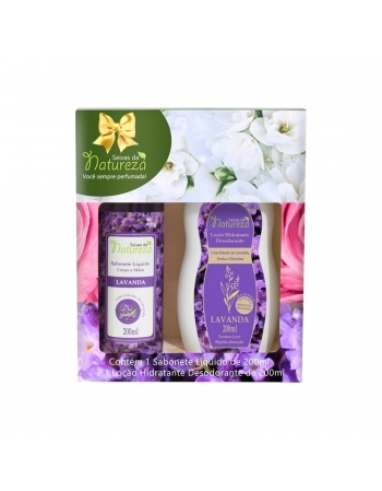 ESTOJO AROMATICA SEIVAS NATUREZA LOCAO HIDRADANTE 200ML+SABONETE LIQUIDO 200ML LAVANDA