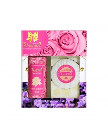 ESTOJO AROMATICA SEIVAS DA NATUREZA DEO COLONIA 200ML+SB 90G BUQUE DE ROSA
