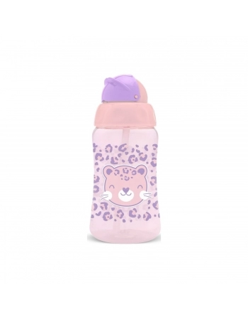 COPO LOLLY KINDDY 7194 COM CANUDO ZOO 330ML BLISTER ROSA