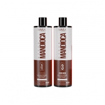 KIT SHAMPOO + MASCARA LIQUIDA MAVILA PROFISSIONAL 1L MANDIOCA