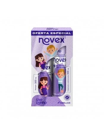 KIT SHAMPOO + CONDICIONADOR EMBELEZE NOVEX 300ML LISO LISINHO