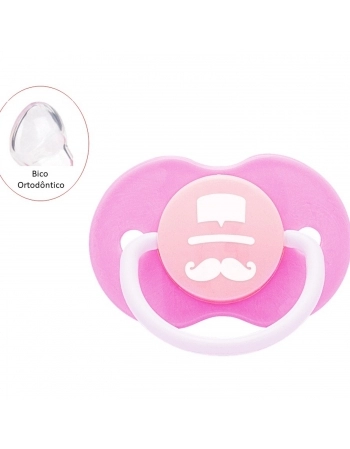 CHUPETA LOLLY KINDDY 4814 MUNDO BITA SILICONE TAMANHO2 BLISTER ROSA