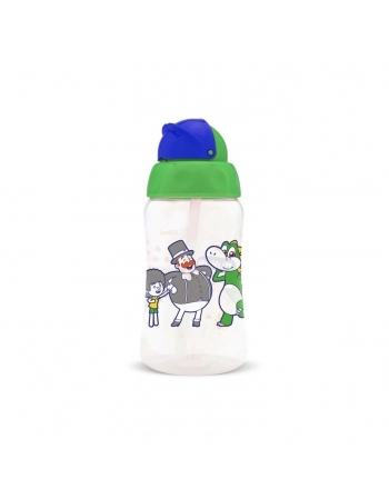 COPO LOLLY KINDDY 7198 COM CANUDO MUNDO BITA 330ML BLISTER VERDE