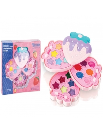 PALETA DE SOMBRAS E GLOSS FENZZA STRAWBERRY PARTY TEEN SKV120019