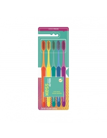 ESCOVA DENTAL KESS BASIC ACTION MACIA COM 5 UNIDADES 2548