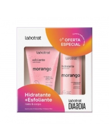 KIT HIDRATANTE + ESFOLIANTE LABOTRAT 190/150G DIA/DIA MORANGO