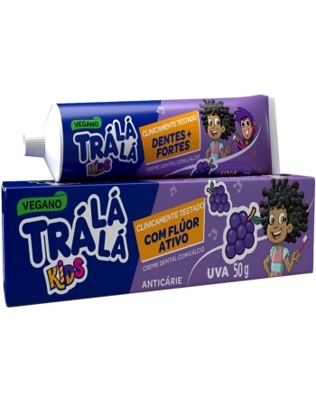 CREME DENTAL TRA LA LA KIDS 50G FLUOR ATIVO UVA
