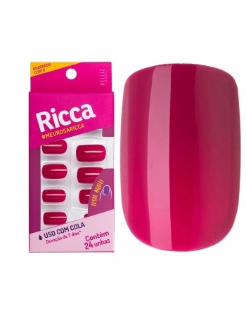 UNHA POSTICA RICCA ADESIVA ROSA SEXY 1989