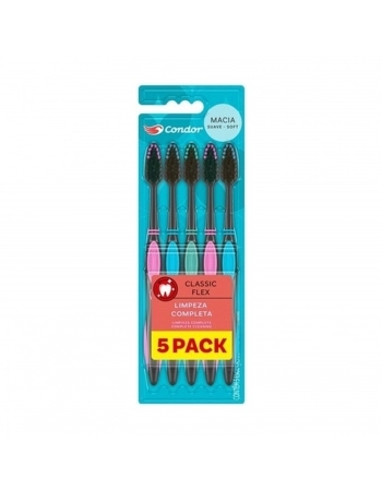 ESCOVA DENTAL CONDOR C/5UNIDADES CLASSIC FLEX 8575-0 MACIA