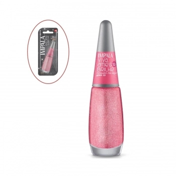 ESMALTE IMPALA VIVA AME BRILHE NINGUEM ME SEGURA GLITER 3D COM BLISTER 939