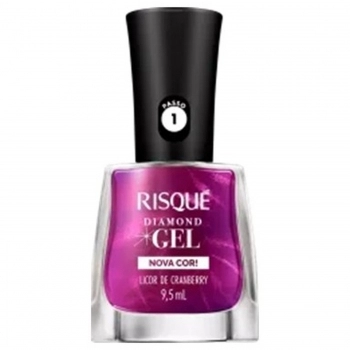 ESMALTE RISQUE DIAMOND GEL METALICO SEM BLISTER LICOR CRANBERRY