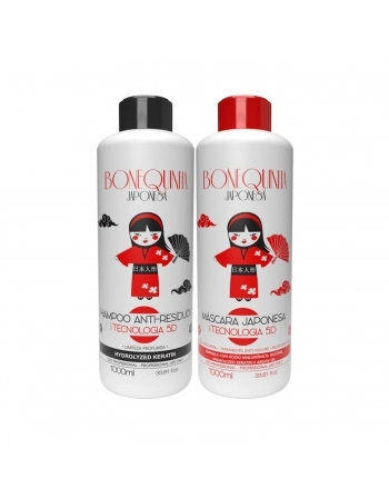 KIT SHAMPOO+MASCARA BONEQUINHA JAPONESA 1L TECNOLOGIA 5D
