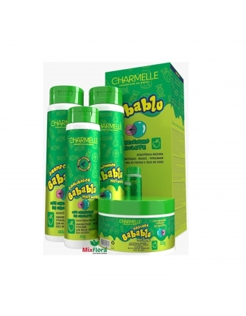 KIT SHAMPOO+CONDICIONADOR+MASCARA+FINALIZADOR CHARMELLE BABABLU MACA VERDE