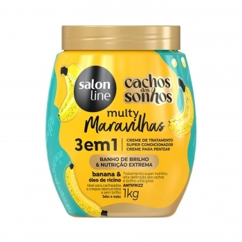 MULTY MARAVILHOSAS SALON LINE 1K 3X1 CREME TRATAMENTO + CONDICIONADOR + CREME PENTEAR BANANA