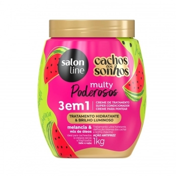 MULTY PODEROSOS SALON LINE 1K 3X1 CREME TRATAMENTO + CONDICIONADOR + CREME PENTEAR MELANCIA