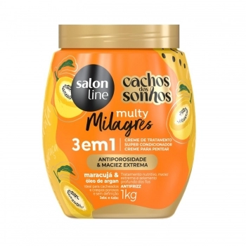 MULTY MILAGRES SALON LINE 1K 3X1 CREME TRATAMENTO + CONDICIONADOR + CREME PENTEAR MARACUJA