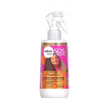 CREME DE PENTEAR SALON LINE 300ML SOS CACHOS DE REPENTE PRONTA ANTIPOROSIDADE FLUIDO