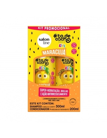KIT SHAMPOO 300ML + CONDICIONADOR 200ML SALON LINE TO DE CACHO KIDS MARACUJA