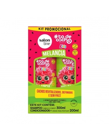 KIT SHAMPOO 300ML + CONDICIONADOR 200ML SALON LINE TO DE CACHO KIDS MELANCIA