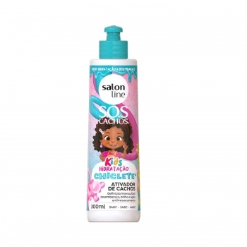 ATIVADOR CACHOS SALON LINE 300ML SOS CACHOS KIDS HIDRATAÇÃO CHICLETE