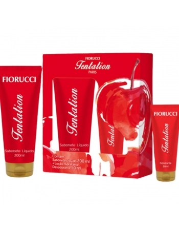 KIT FIORUCCI SABONETE LIQUIDO 200ML + LOCAO HIDRATANTE 50ML TENTATION
