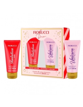 KIT FIORUCCI DUO LOCÃO HIDRATANTE 50ML TENTATION E UNICORN