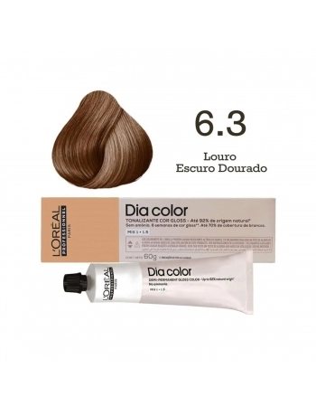 TONALIZANTE LOREAL DIA COLOR PROFISSIONAL INDIVIDUAL 6.3 LOURO ESCURO DOURADO