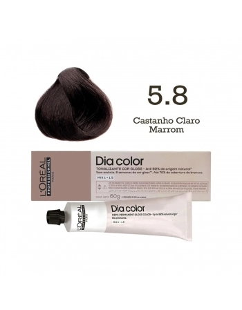 TONALIZANTE LOREAL DIA COLOR PROFISSIONAL INDIVIDUAL 5.8 CAST CLARO MARROM