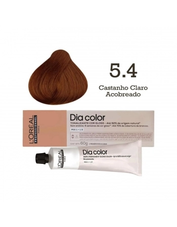 TONALIZANTE LOREAL DIA COLOR PROFISSIONAL INDIVIDUAL 5.4 CASTANHO CLARO ACOBREADO