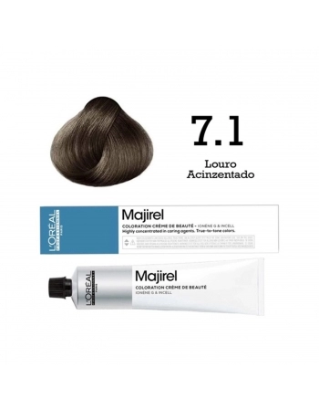 TINTURA LOREAL MAJIREL PROFISSIONAL INDIVIDUAL 7.1 LOURO ACINZENTADO