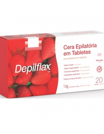 CERA QUENTE DEPILFLAX 1KG TABLET MORANGO