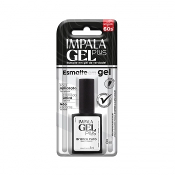 ESMALTE IMPALA GEL PLUS BRANCO PURO CREMOSO COM BLISTER 014