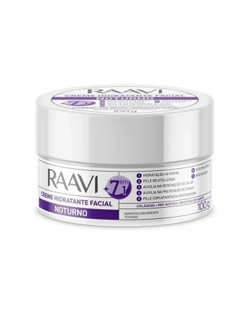 CREME HIDRATANTE FACIAL RAAVI 100G NOTURNO 7X1