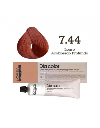 TONALIZANTE LOREAL DIA COLOR PROFISSIONAL INDIVIDUAL 7.44 LOURO ACOBREADO PROF