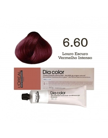 TONALIZANTE LOREAL DIA COLOR PROFISSIONAL INDIVIDUAL 6.60 LOURO ESCURO VERMELHO INTENSO
