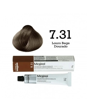 TINTA LOREAL MAJIREL PROFISSIONAL IND 7.31 LOURO BEGE DOURADO