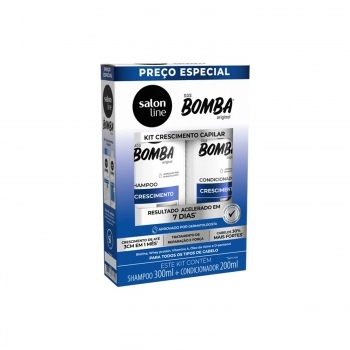 KIT SHAMPOO 300ML + CONDICIONADOR 200ML SALON LINE BOMBA CRESCIMENTO CAPILAR