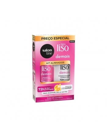KIT SHAMPOO 300ML + CONDICIONADOR 200ML SALON LINE MEU LISO DEMAIS