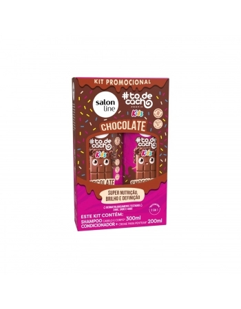 KIT SHAMPOO 300ML + CONDICIONADOR 200ML SALON LINE TO DE CACHO KIDS CHOCOLATE