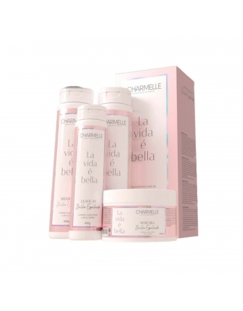 KIT SHAMPOO+CONDICIONADOR+MASCARA+FINALIZADOR CHARMELLE LA VIDA E BELLA