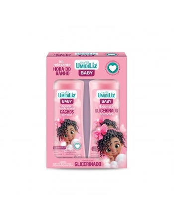 KIT INFANTIL MURIEL ATIVADOR CACHO+SABONETE LIQUIDO 150ML UMIDILIZ BABY ROSA